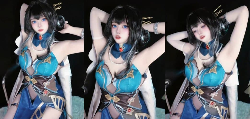 推特福利姬 月野兔 COS星穹铁道阮梅 奖励男奴开拓者 口交撸屌狂榨精液！ 封面